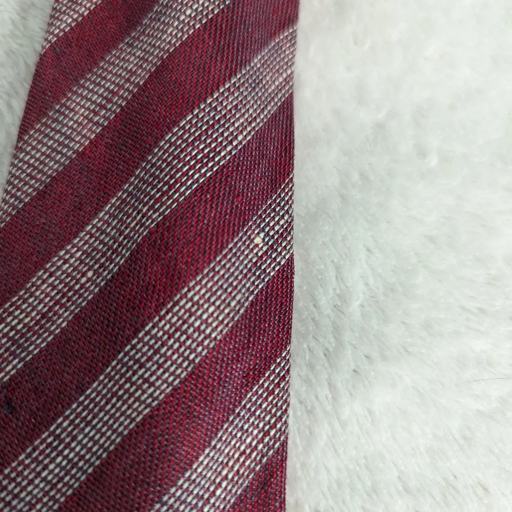 Gucci Vintage Burgundy & White Striped Tie